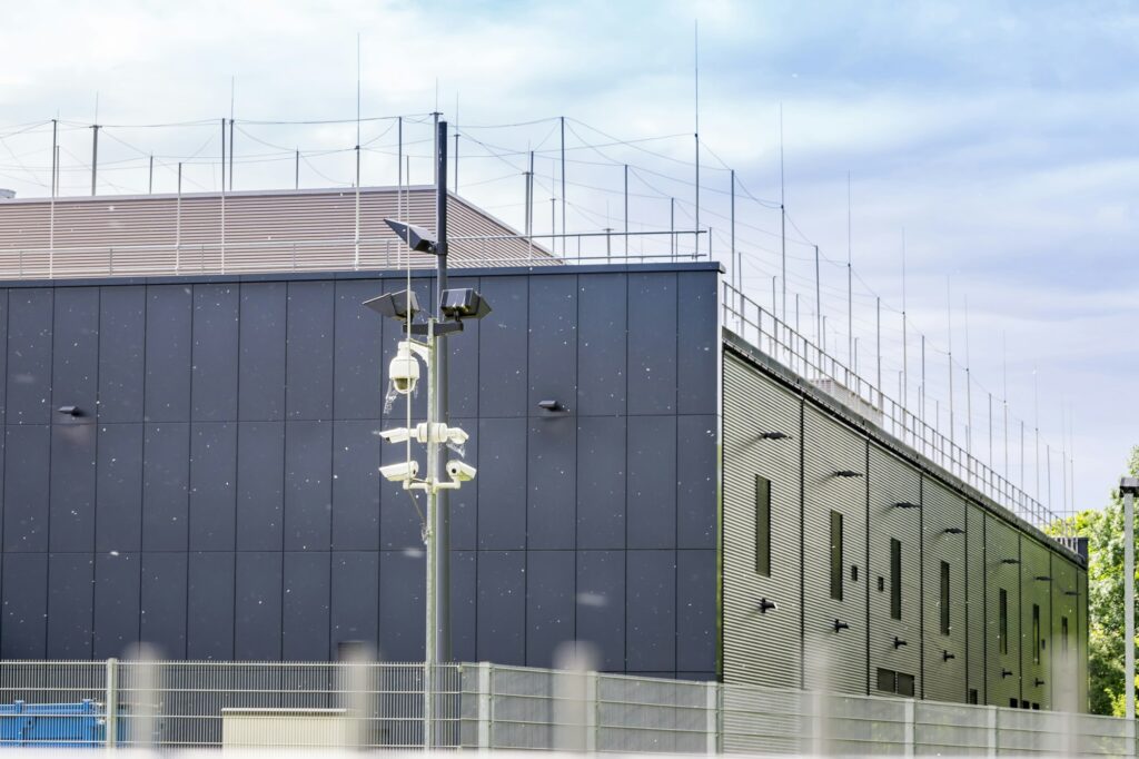 Surveillance cameras at high security data center